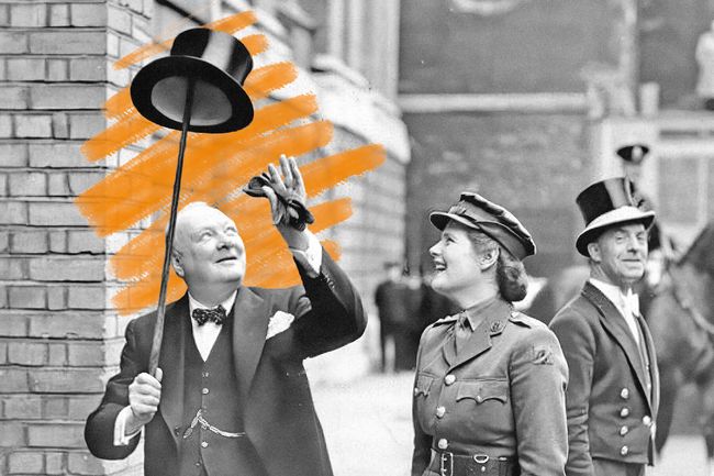 Winston Churchill with his daughter