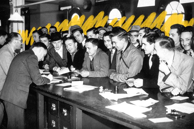 U.S. recruitment office, 1940