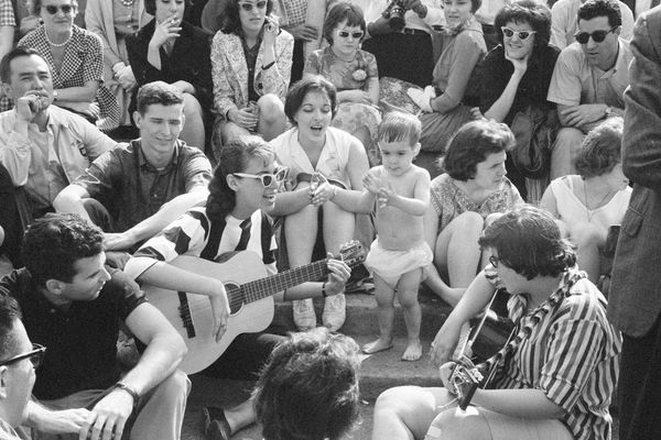 Folk musicians in NYC, 1961