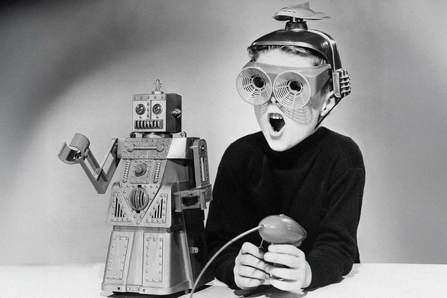Boy with Robert the Robot