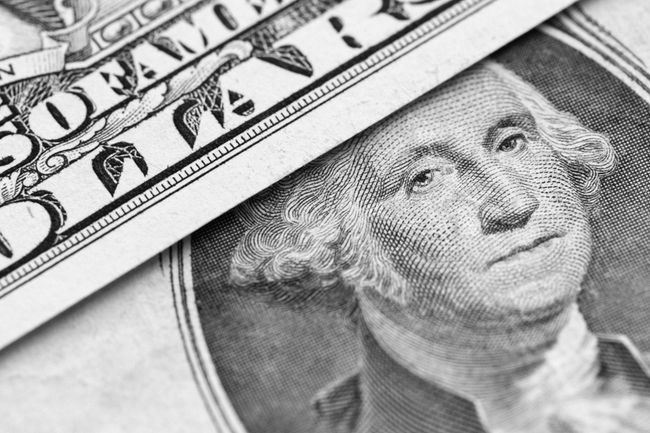 Closeup of $1 dollar bill