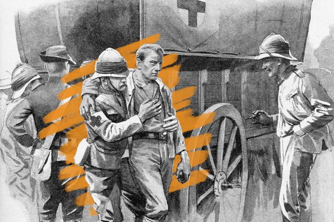 Injured soldiers, 1800s