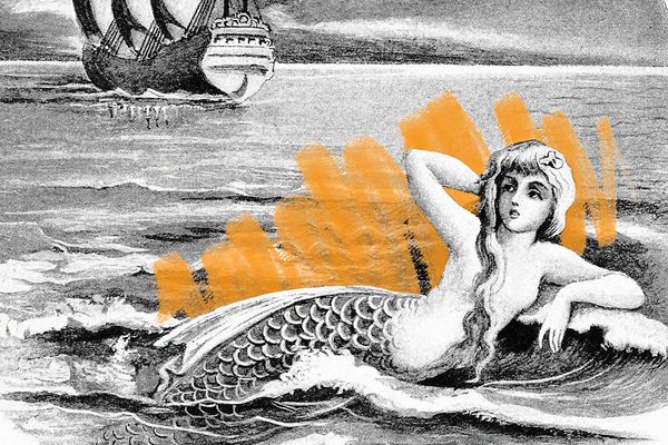 Mermaid, vintage illustration from 1888
