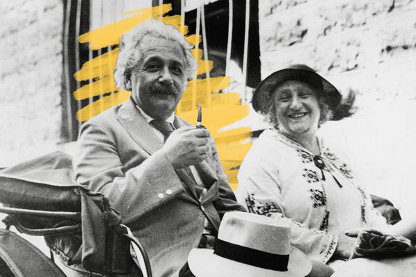 German-born theoretical physicist Albert Einstein and his wife Elsa, circa 1931