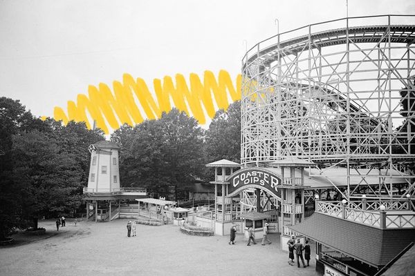 Coaster Dips roller coaster at Glen Echo Amusement Park, circa 1910-1935