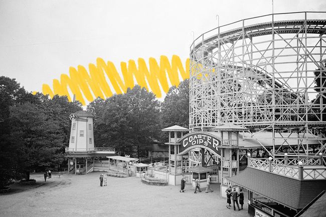 Coaster Dips roller coaster at Glen Echo Amusement Park, circa 1910-1935