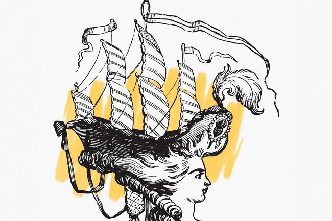 Illustration of the Belle Poule ship hairstyle