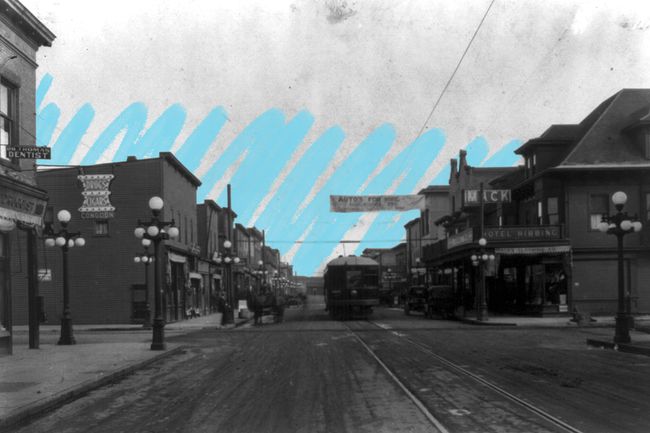 Third Avenue in Hibbing, Minnesota, in the early 20th century